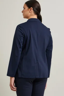 Blazer in jersey scuba - Blu