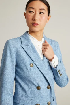 Blazer in jersey stampato - Azzurro