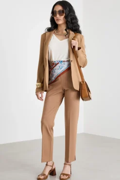 Blazer in jersey stretch - Cammello