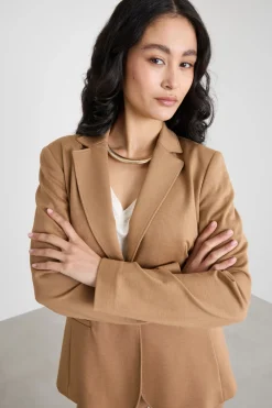 Blazer in jersey stretch - Cammello