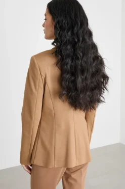 Blazer in jersey stretch - Cammello