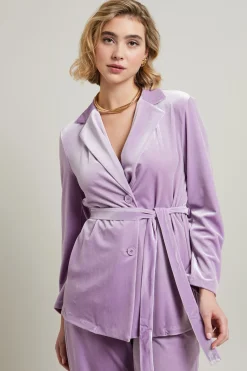 Blazer in jersey velluto - Lilla