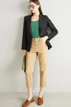 Blazer in lino - Nero