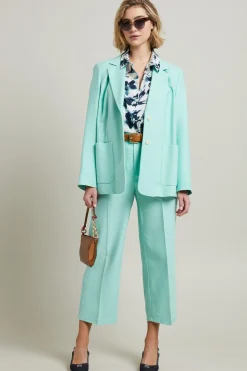 Blazer in misto lino - Acqua Marina