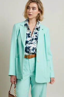 Blazer in misto lino - Acqua Marina