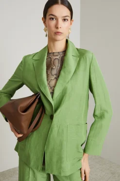 Blazer in misto lino - Verde Menta