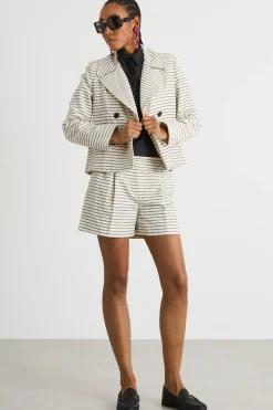Blazer in ottoman - Avorio Nero