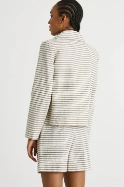 Blazer in ottoman - Avorio Nero