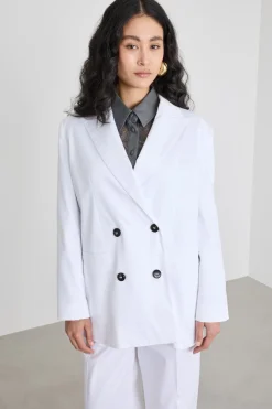 Blazer in raso - Bianco
