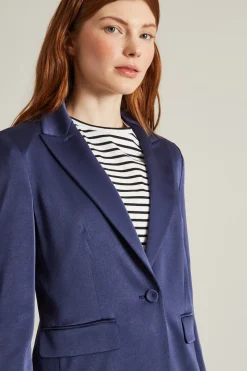 Blazer in raso - Blu