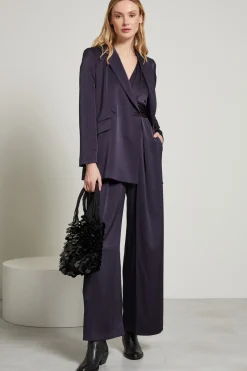 Blazer in raso - Blu Notte