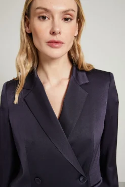 Blazer in raso - Blu Notte