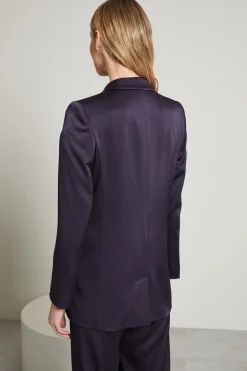 Blazer in raso - Blu Notte