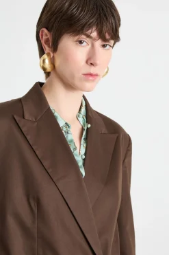Blazer in raso - Marrone