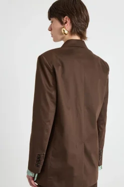 Blazer in raso - Marrone