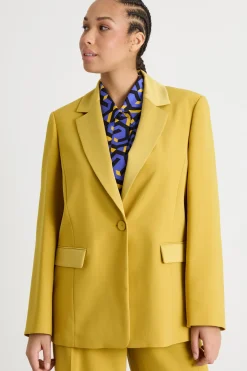 Blazer in raso opaco - Giallo