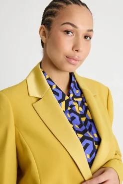 Blazer in raso opaco - Giallo