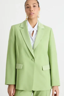 Blazer in raso opaco - Verde