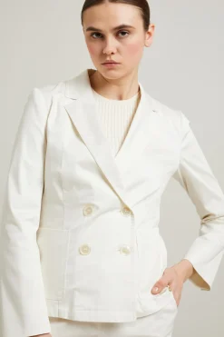 Blazer in raso stampato - Bianco