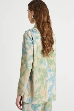 Blazer in raso - Verde Beige