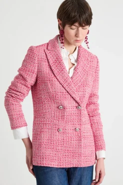 Blazer in stuoia - Rosso Rosa Bianco