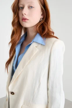 Blazer in tela - Bianco