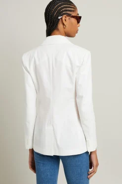 Blazer in tela di lino - Bianco