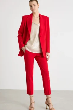 Blazer in tela stretch - Rosso