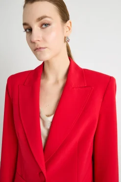 Blazer in tela stretch - Rosso