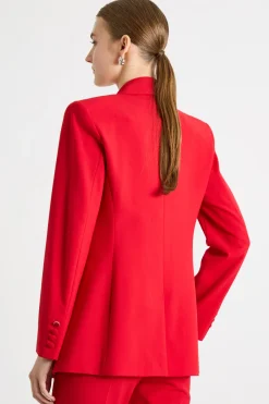 Blazer in tela stretch - Rosso