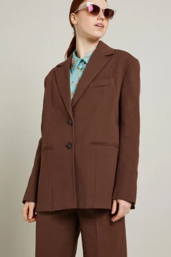 Blazer in tessuto armaturato - Marrone