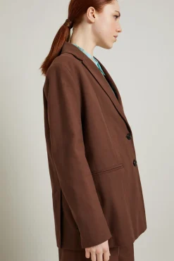 Blazer in tessuto armaturato - Marrone