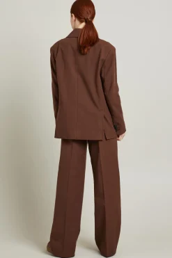 Blazer in tessuto armaturato - Marrone