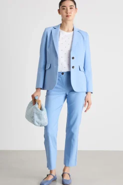 Blazer in tessuto doppio - Azzurro