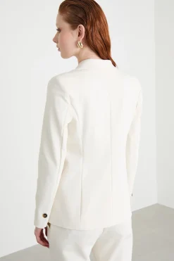 Blazer in tessuto doppio - Bianco