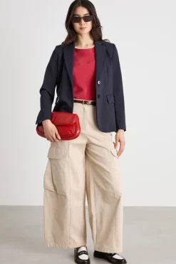 Blazer in tessuto doppio - Blu