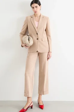Blazer in tessuto doppio - Cammello