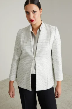 Blazer in tessuto lamè - Argento