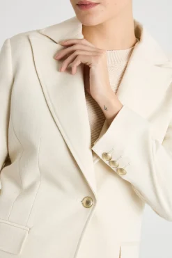 Blazer in tessuto natté - Avorio