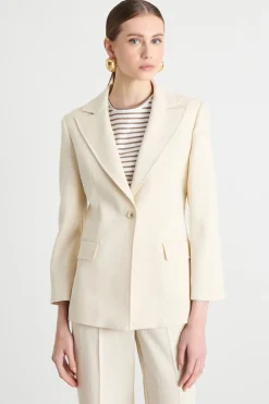 Blazer in tessuto natté - Bianco