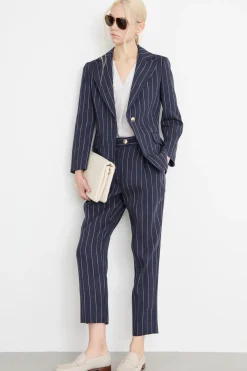 Blazer in tessuto natté - Blu