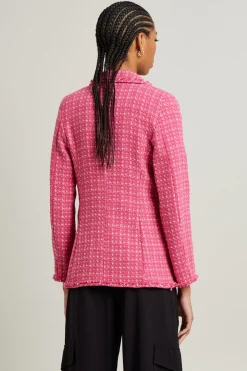 Blazer in tweed lamè - Fuxia