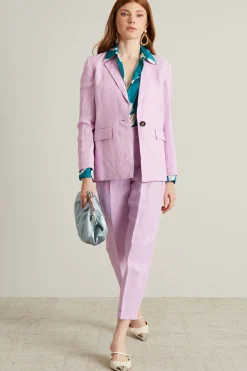 Blazer in twill di lino - Rosa