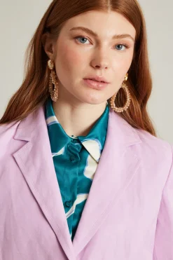 Blazer in twill di lino - Rosa