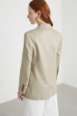 Blazer in twill laminato - Verde