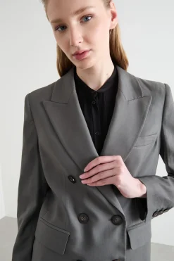 Blazer in twill stretch - Grigio