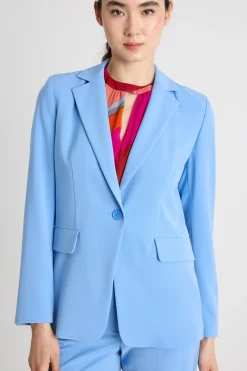 Blazer in twill tecnico stretch - Azzurro