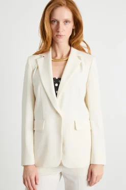 Blazer in twill tecnico stretch - Bianco