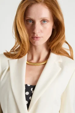 Blazer in twill tecnico stretch - Bianco