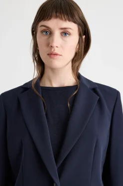 Blazer in twill tecnico stretch - Blu